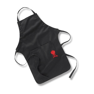 Weber Apron Blk W Red Kettle