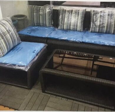 優質鋁架戶外仿籐套裝 (雙座位 x 1, 單座位 x 2 連茶几)